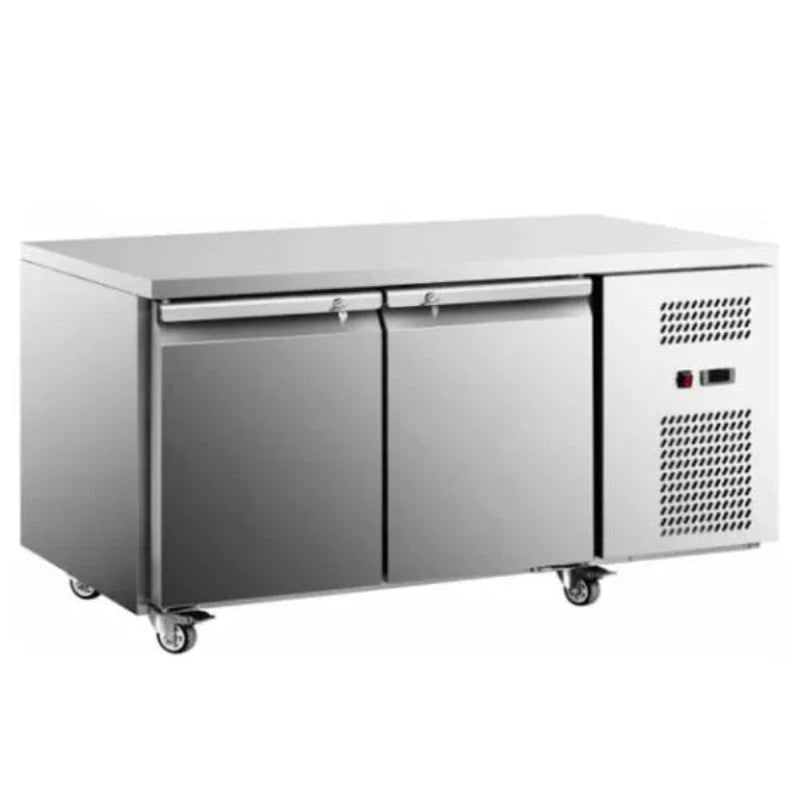 Stainless Steel Double Door Workbench Freezer GNF1360T2 Catchers