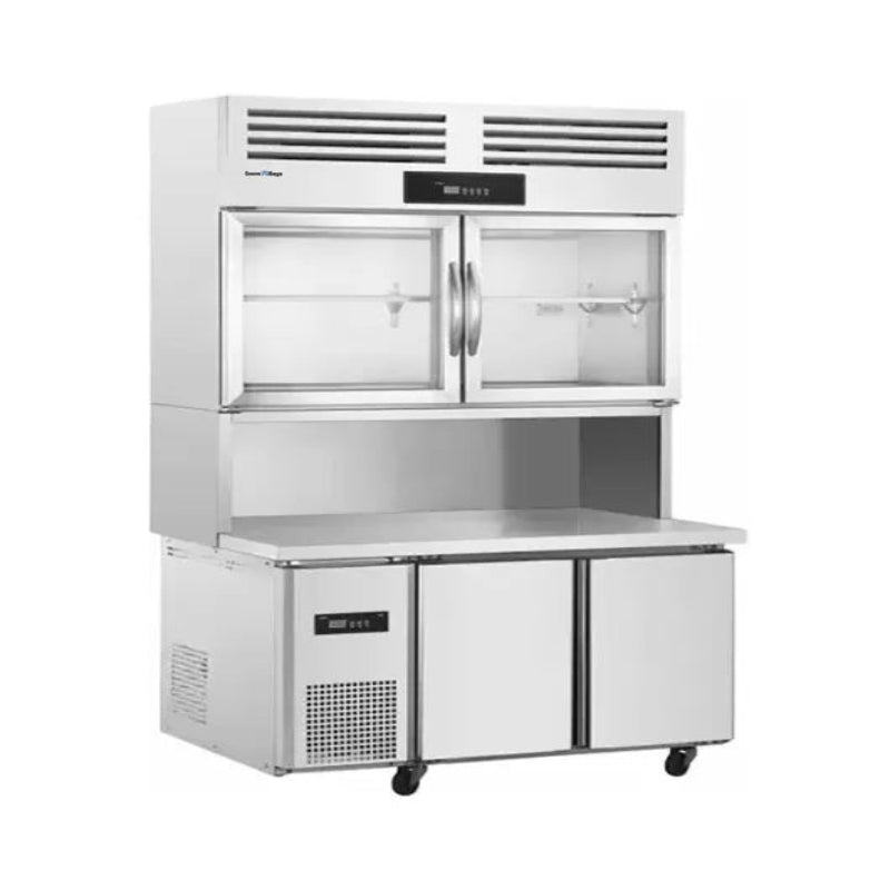 Stainless Steel Double Door With Two Temperature Workbench Station PLRD-18N2B3 Catchers
