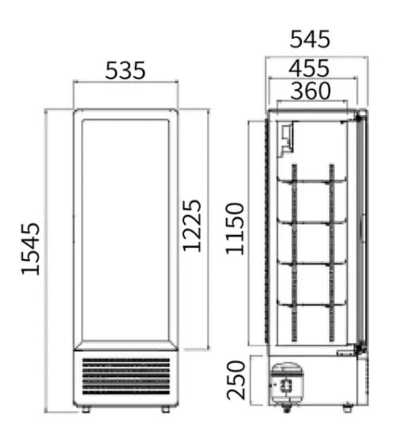 Single Glass Door Display Fridge LC-230 Catchers