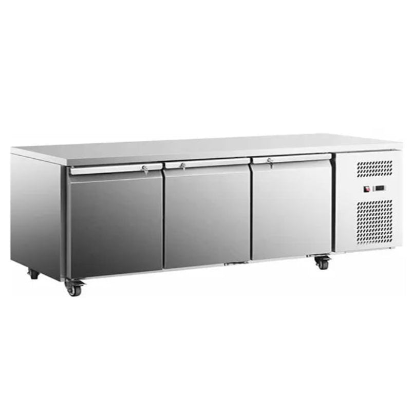 Stainless Steel Triple Door Workbench Fridge GNR1820T3 Catchers