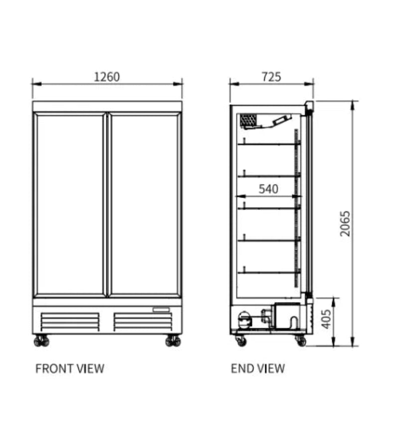 Double Glass Door Display Freezer LD-1260FX Catchers