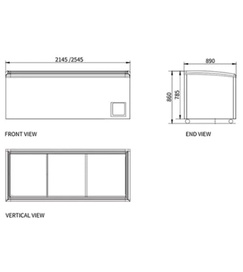 Modular Supermarket Island Freezer CQS-25L Catchers