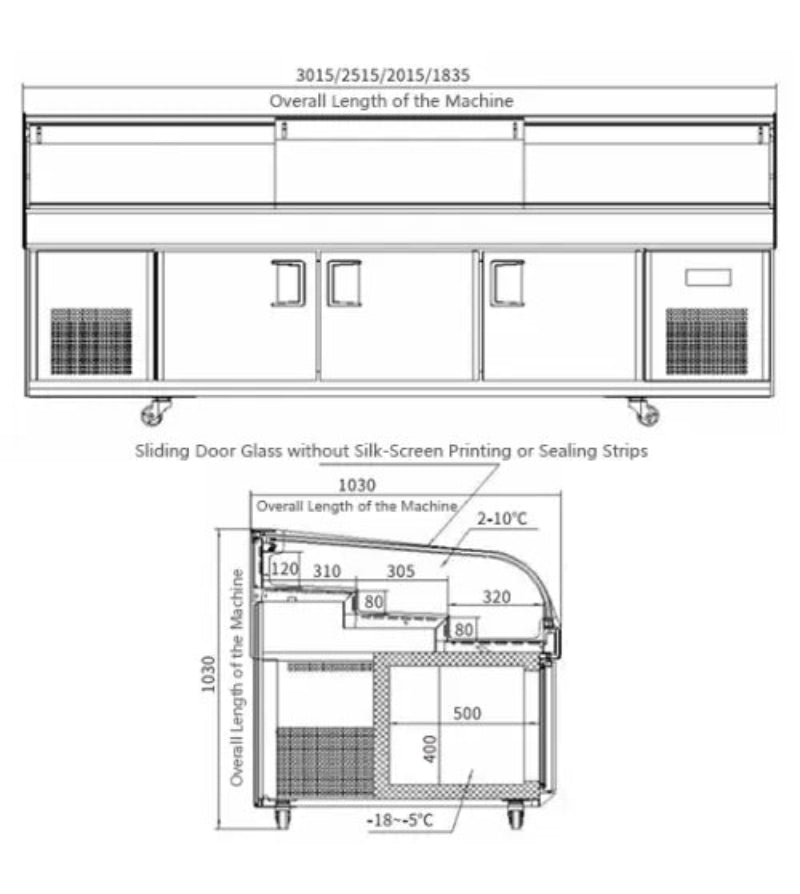 Stainless Steel Double Door With Dual Temperature Display Cabinet BT-K1.8-T3XQ Catchers