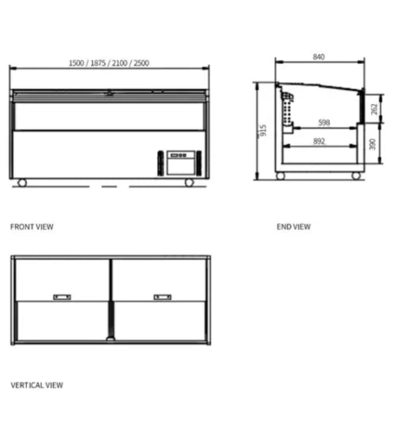 Modular Supermarket Island Freezer CQT-19L Catchers
