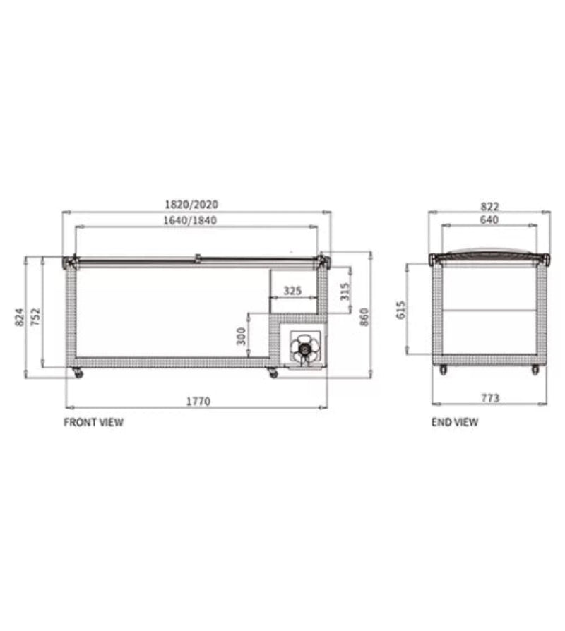Supermarket Island Freezer SD/SC-2000RS Catchers