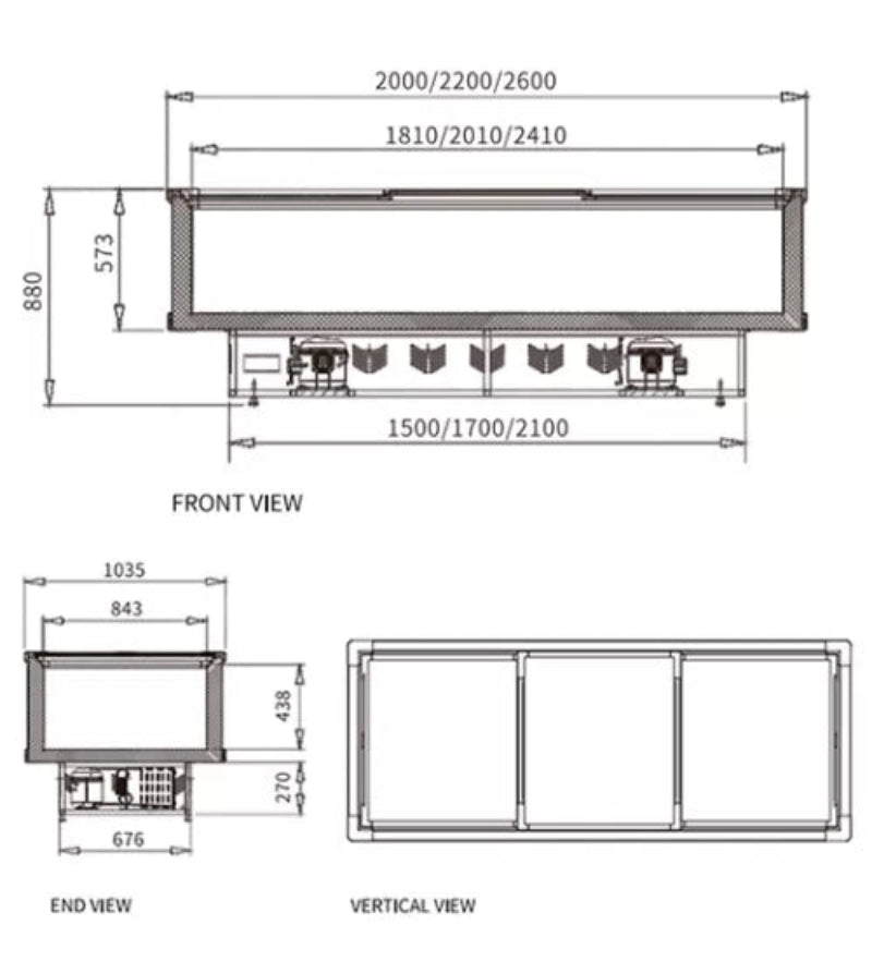Supermarket Island Freezer SD/SC-2000K Catchers