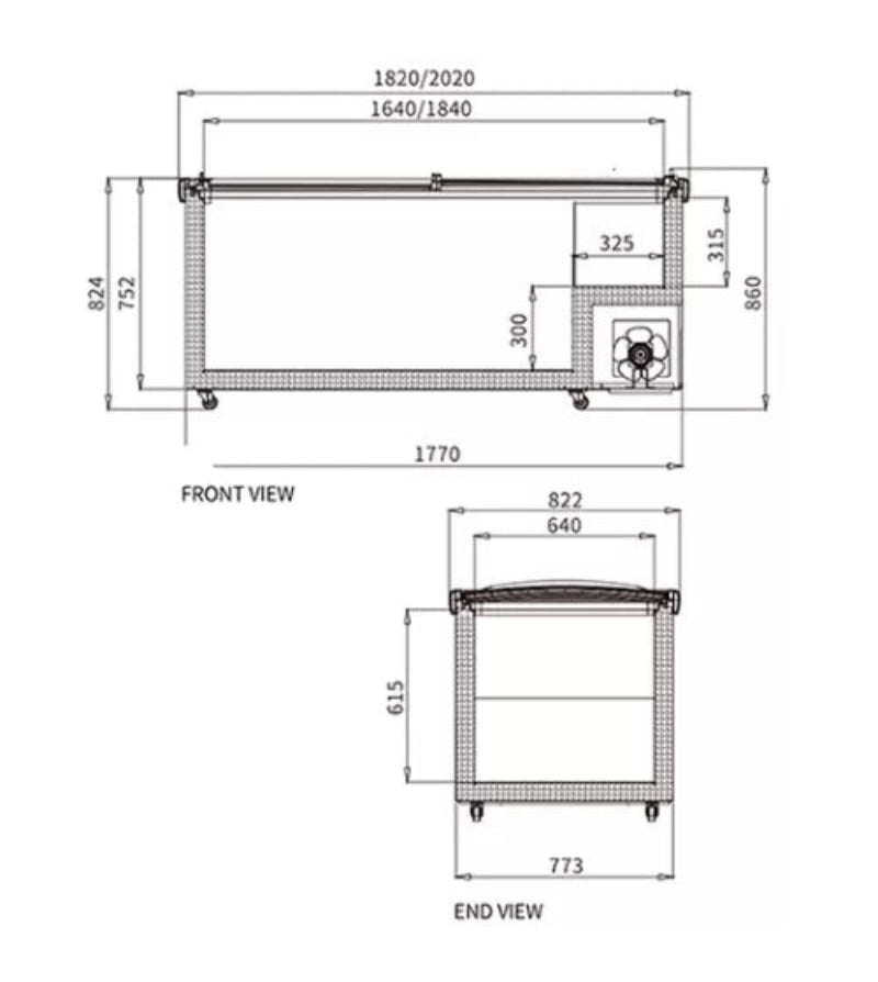 Supermarket Island Freezer SD/SC-2000RS (Wide Editon） Catchers
