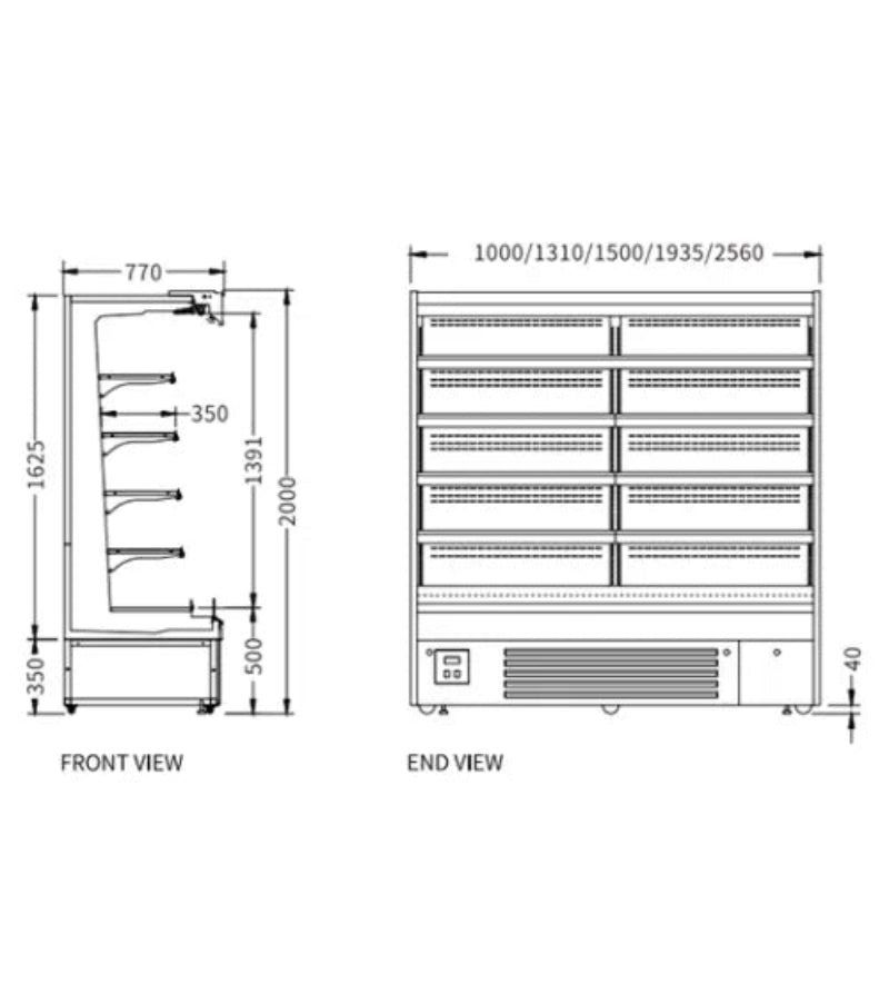 Supermarket Vertical Display Chiller XC-ZL-19-A/770 Catchers