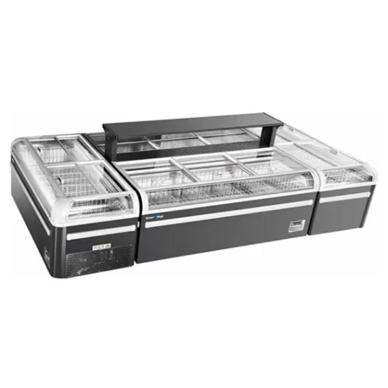Modular Supermarket Island Freezer CQG-19D Catchers