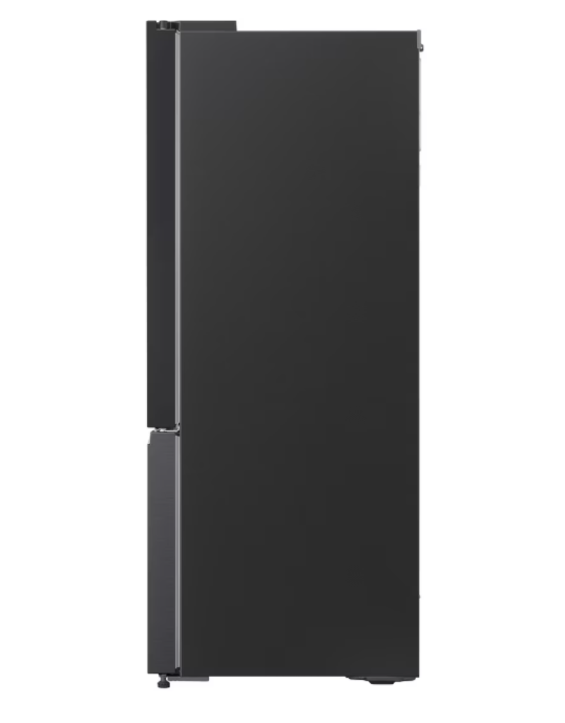Black refrigerator on a white background