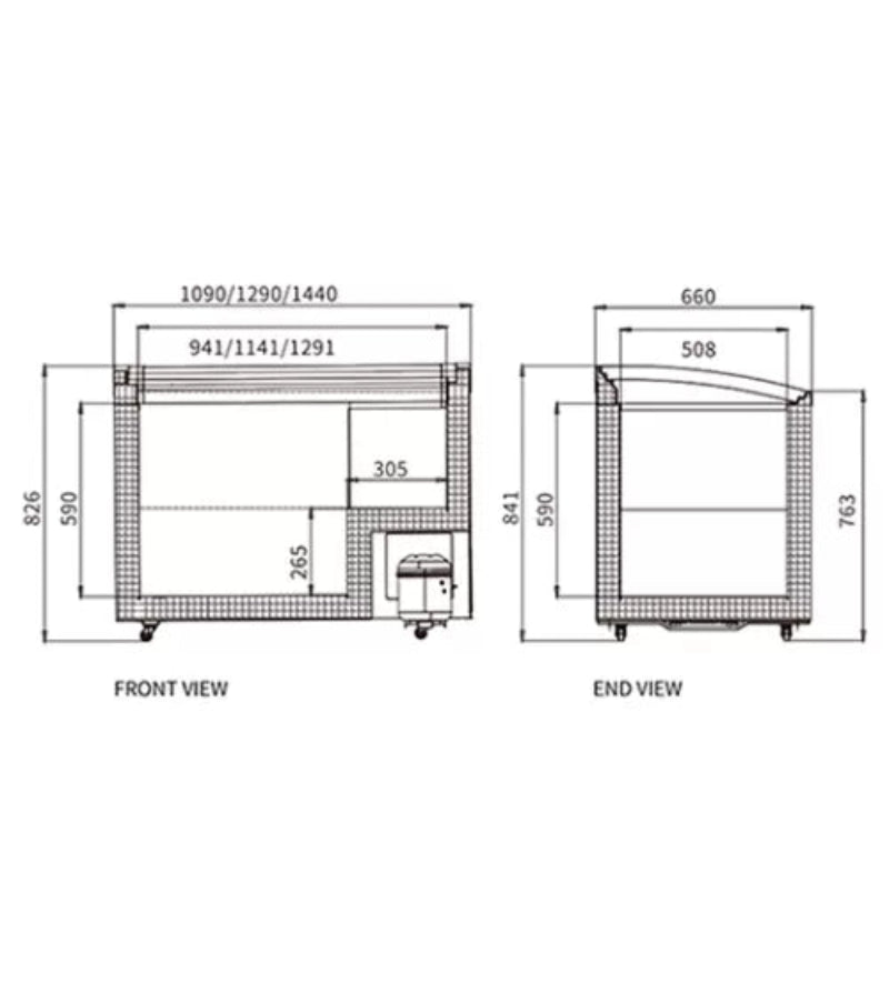 Two Sliding Glass Lids Dual Temperature Chest Freezer SD/SC-328Y Catchers