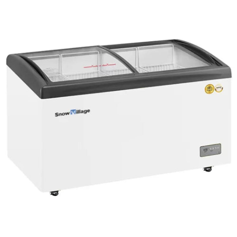 Snow Village display freezer on a white background