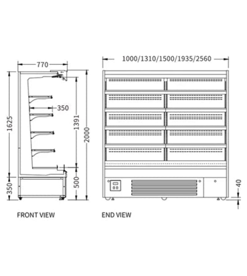 Supermarket Vertical Display Chiller XC-ZL-25-A/770 Catchers
