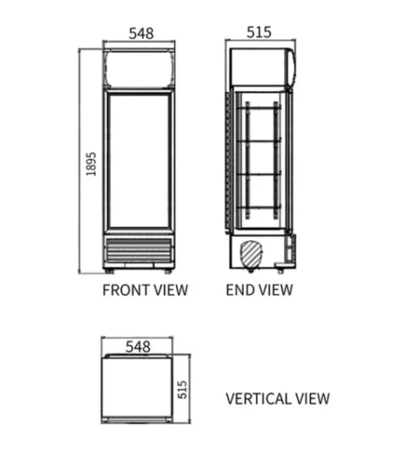 Single Glass Door Display Fridge LC-278B Catchers