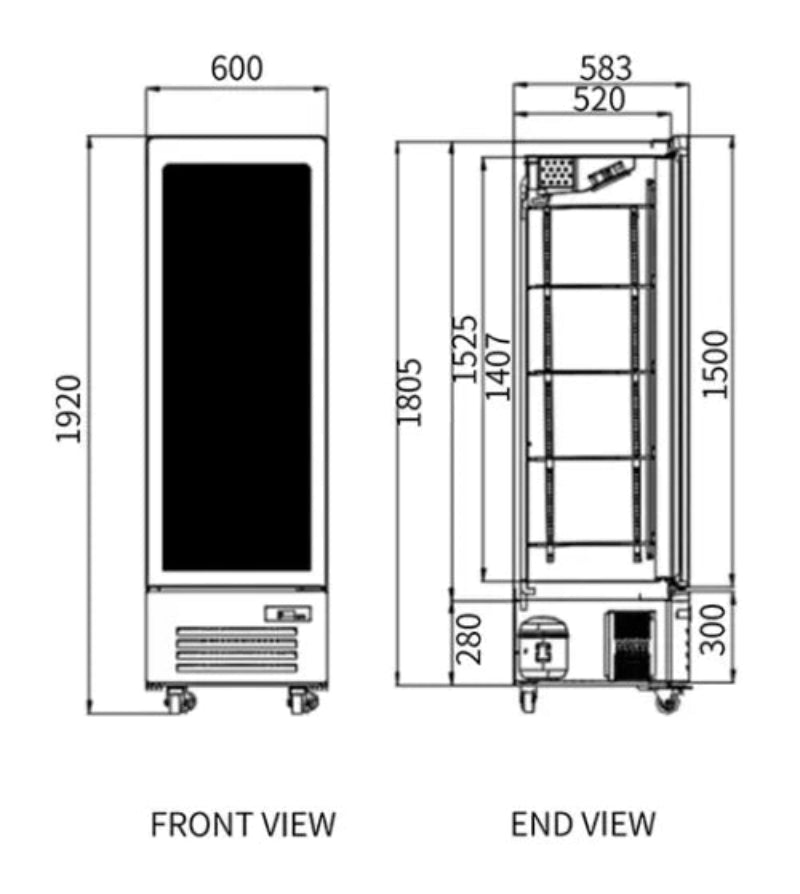 Single Glass Door Display Fridge LC-338FP Catchers