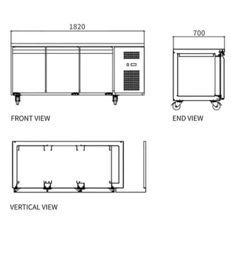 Stainless Steel Triple Door Freezer GNF2090L3 Catchers