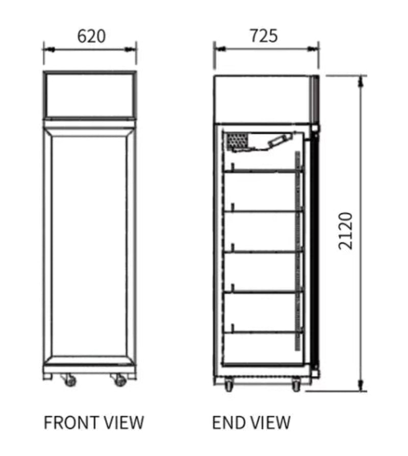Single Glass Door Display Fridge LC-620FX Catchers