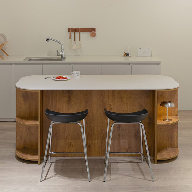 ARCO 1800 kitchen island with Valley Oak Colour storage and white porcelain ceramic top