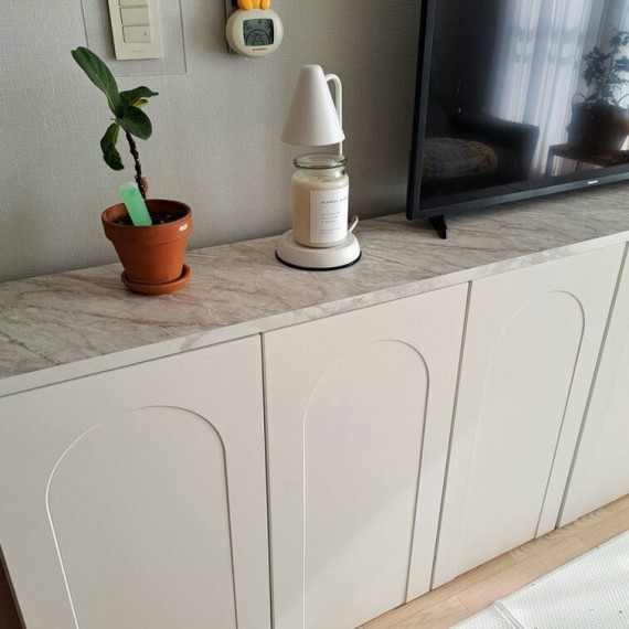 CHIZ 800 Sideboard - White & Marble