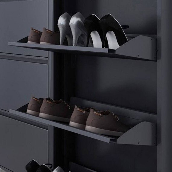 WANDA 3 Tier Shoe Cabinet - Dark grey