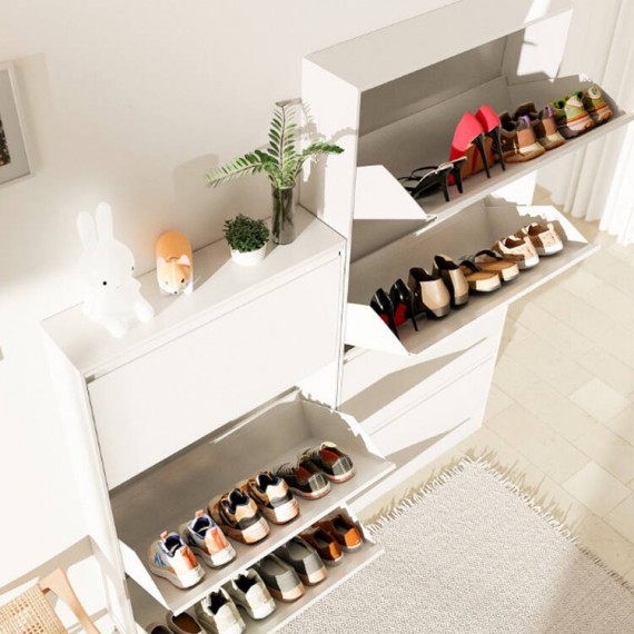 WANDA 4 Tier Shoe Cabinet - White