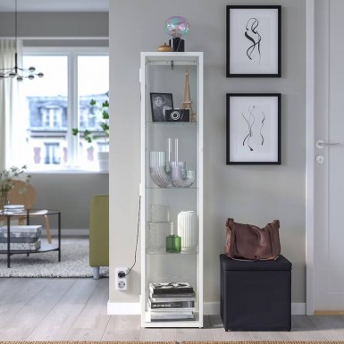 [IKEA] BLALIDEN Glass-door cabinet, white, 35x32x151 cm