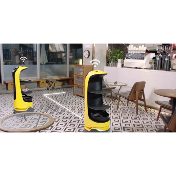 Pudu Ad display series Ketty Bot (yellow) delivery & reception bot