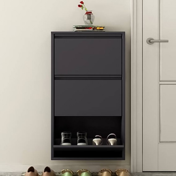 WANDA 3 Tier Shoe Cabinet - Dark grey