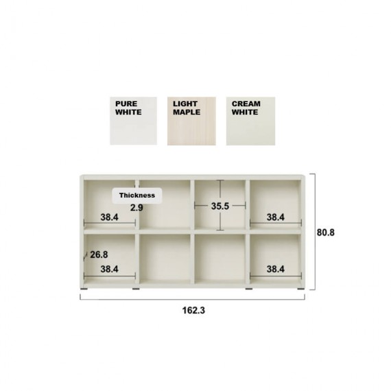 SAM 2 Tier(120cm) DIY Bookcase - Pure White