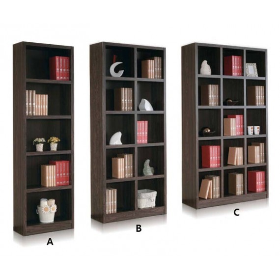 Bookcase - Type C - Dark Chocolate And White - Hunter 2