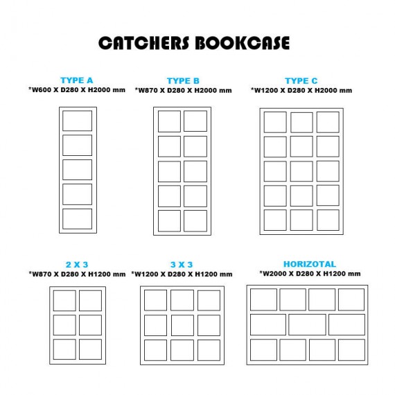 CATCHERS Bookcase Type A - Mason (Natural)