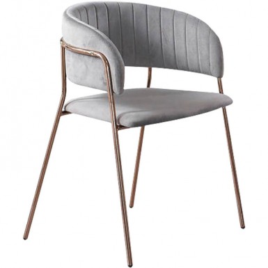 Vero Velvet Chair - Grey (CLEARANCE)