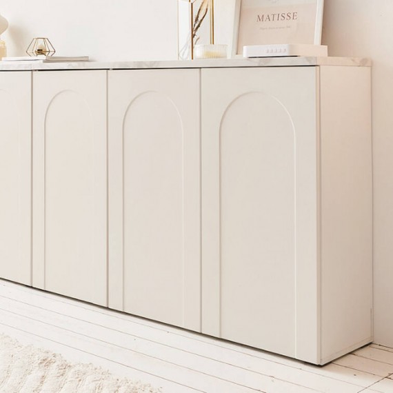 CHIZ 1200 Sideboard - White & Marble